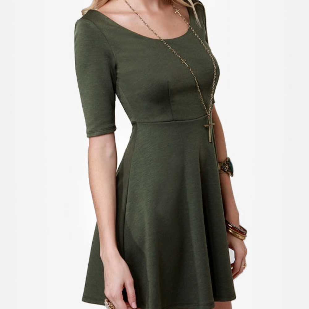 MONTH OF SUNDAES OLIVE GREEN DRESS